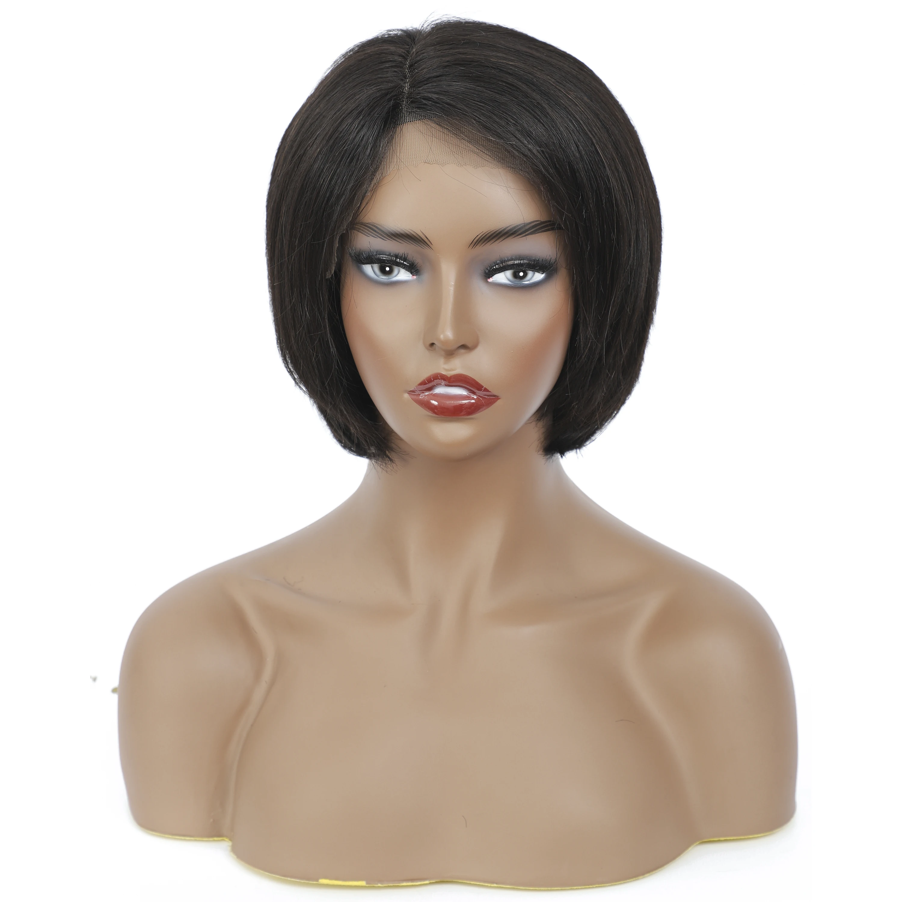 130% 150% 180% High Density Cheap Wholesale Indonesia Bleached Knots Human Hair Lace Front Wigs for Black Women Brazilian Hair