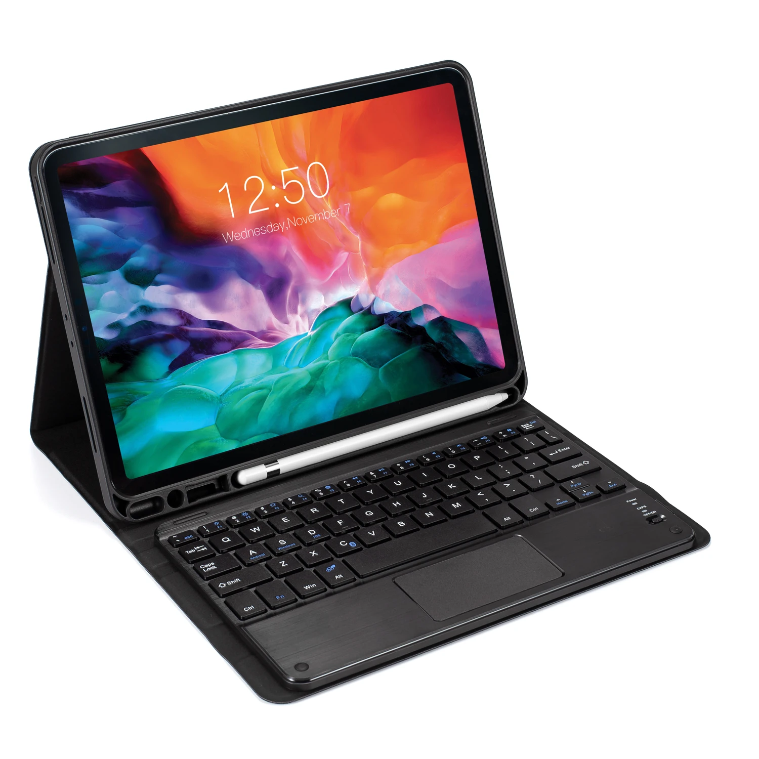 12.9inch  Keyboard Leather Case with Trackpad Pencil Holder Tablet Flip Magnetic Detachable Keyboard