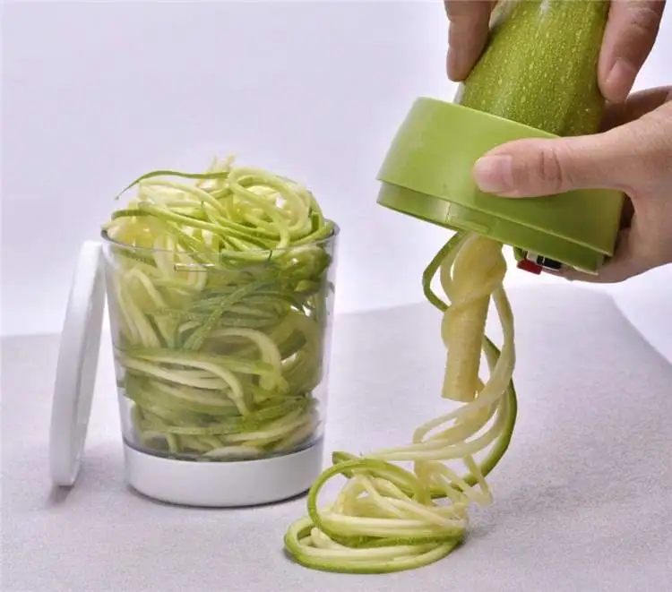 Wholesale Adjustable Cutter With Container Noodle Maker Spiral 5 In 1 Spiralizer Vegetable Slicer
