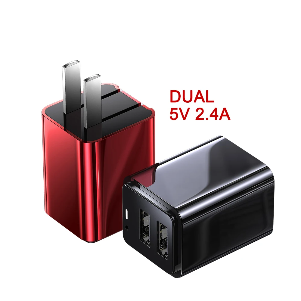 Настенное зарядное устройство с двумя USB-портами и поддержкой быстрой