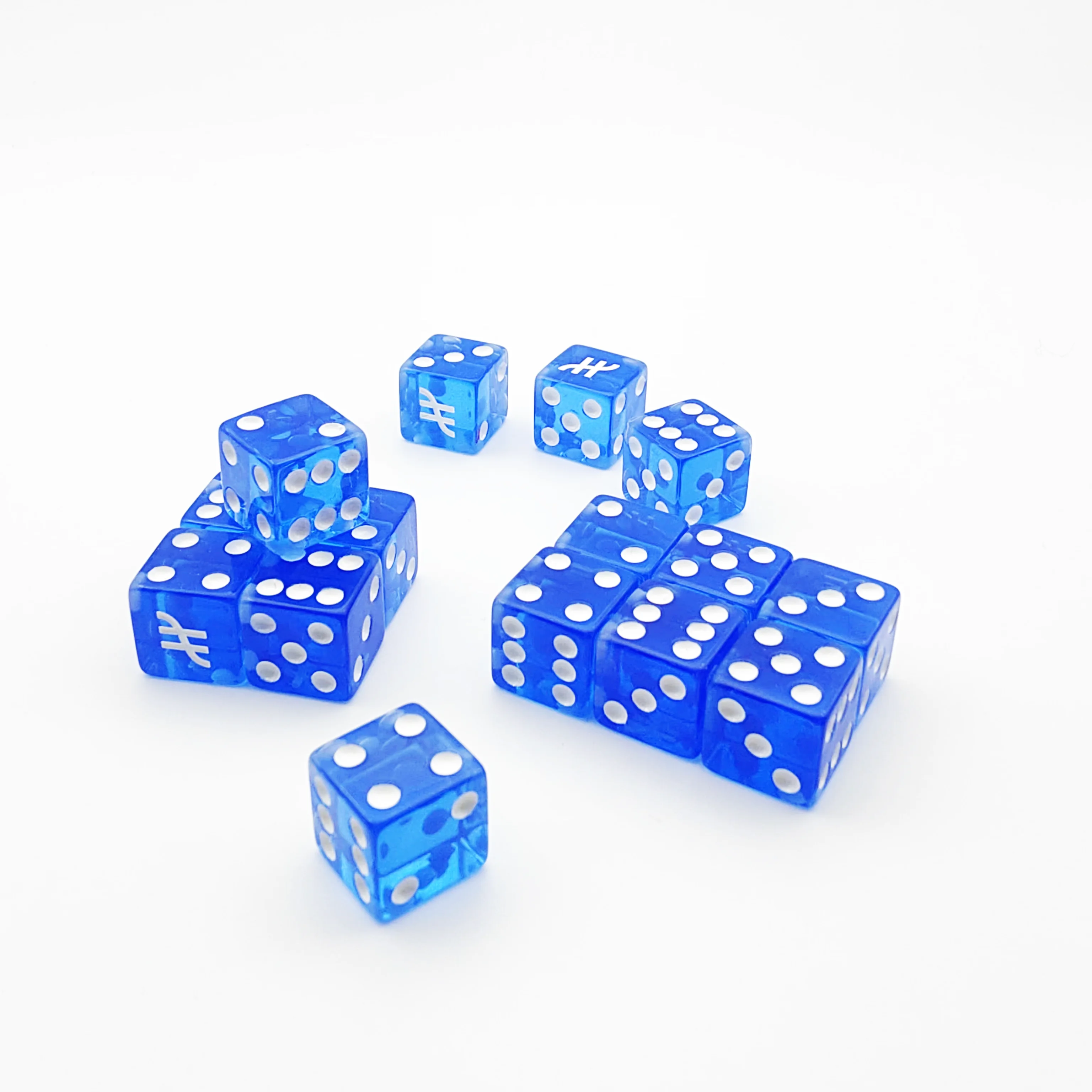 Transparent Custom D6 Dice 16-22mm Dice Blue Dice
