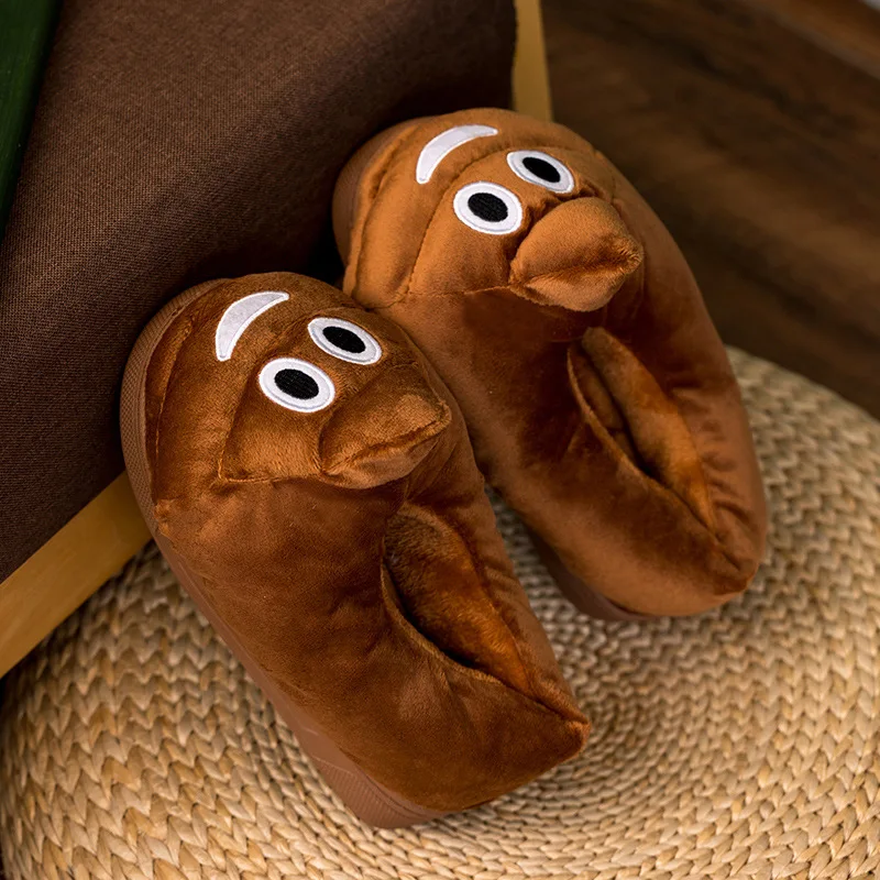 Cute Indoor Bedroom Animal Slides Fur Plush Shark Slippers Stuffed Animal Winter Female Outdoor Slippers