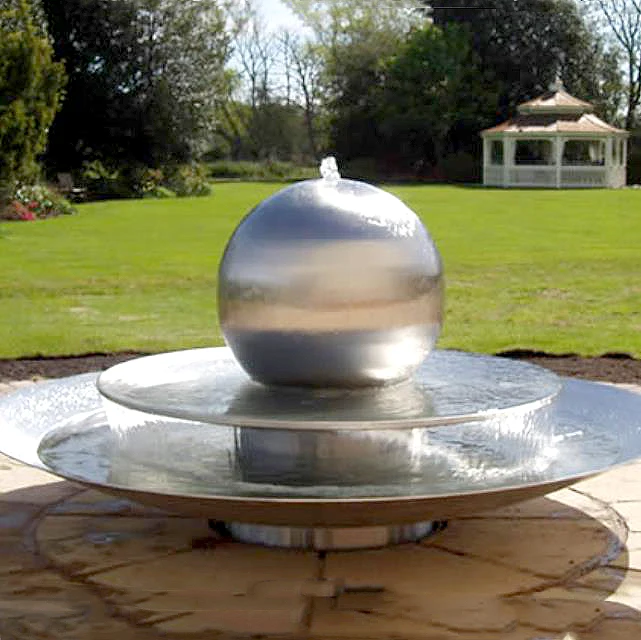Stainless Steel Silver Ball Water Feature for Garden