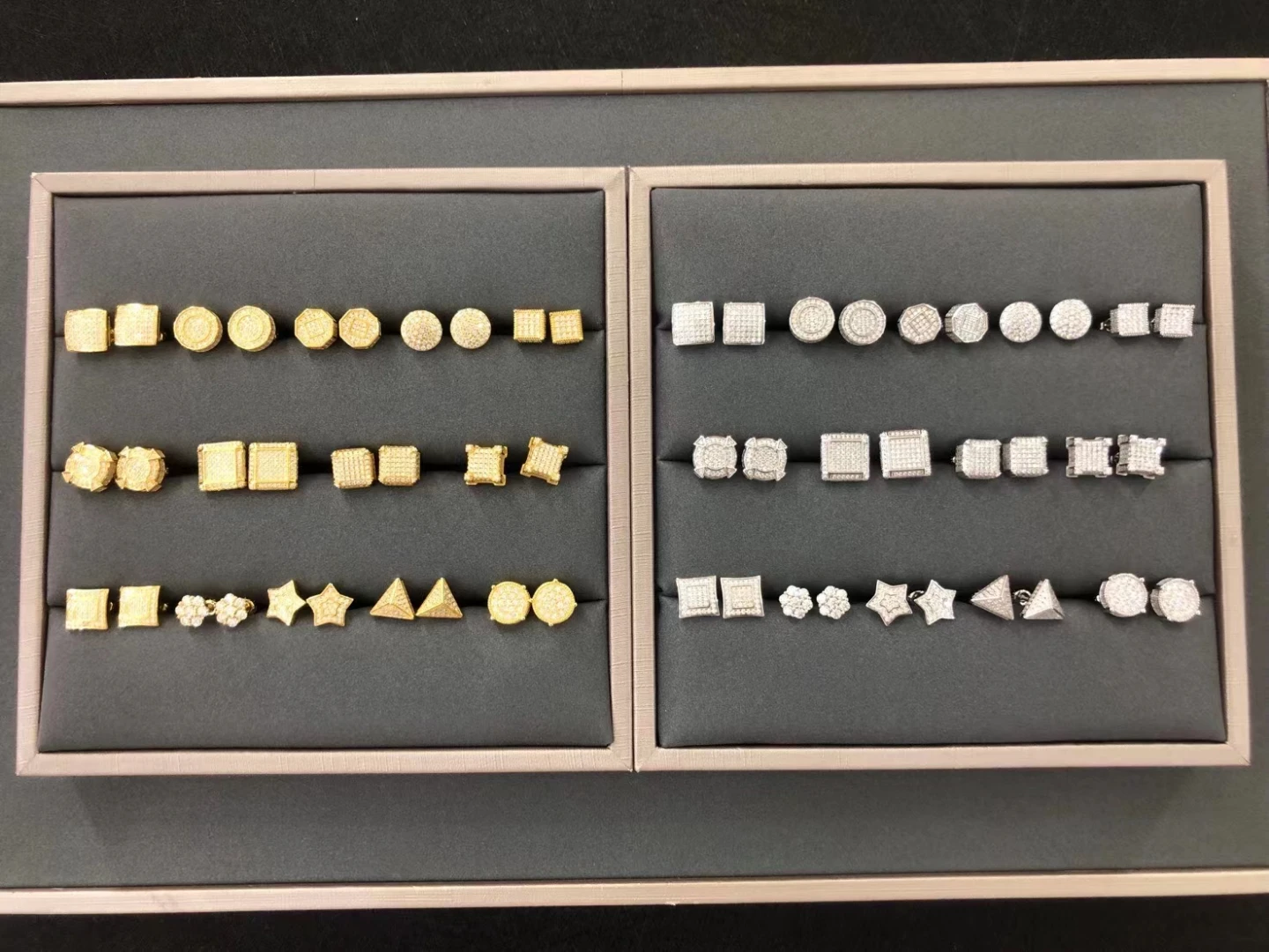 New Gemstone Earring Luxury 925 Sterling Silver Stud Earrings iced out vvs moissanite earrings men sterling silver jewelry