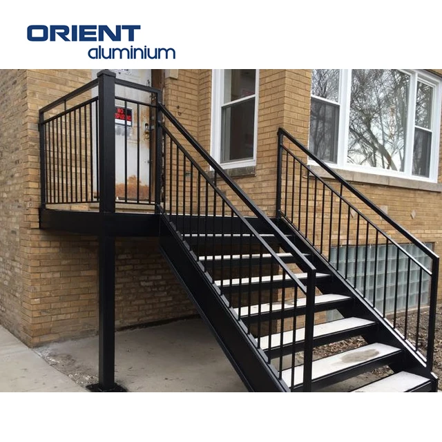 Outdoor Metal Stair Aluminum Railing Deck Railing System Aluminum Rail Kit Balcony Aluminium Railing customization
