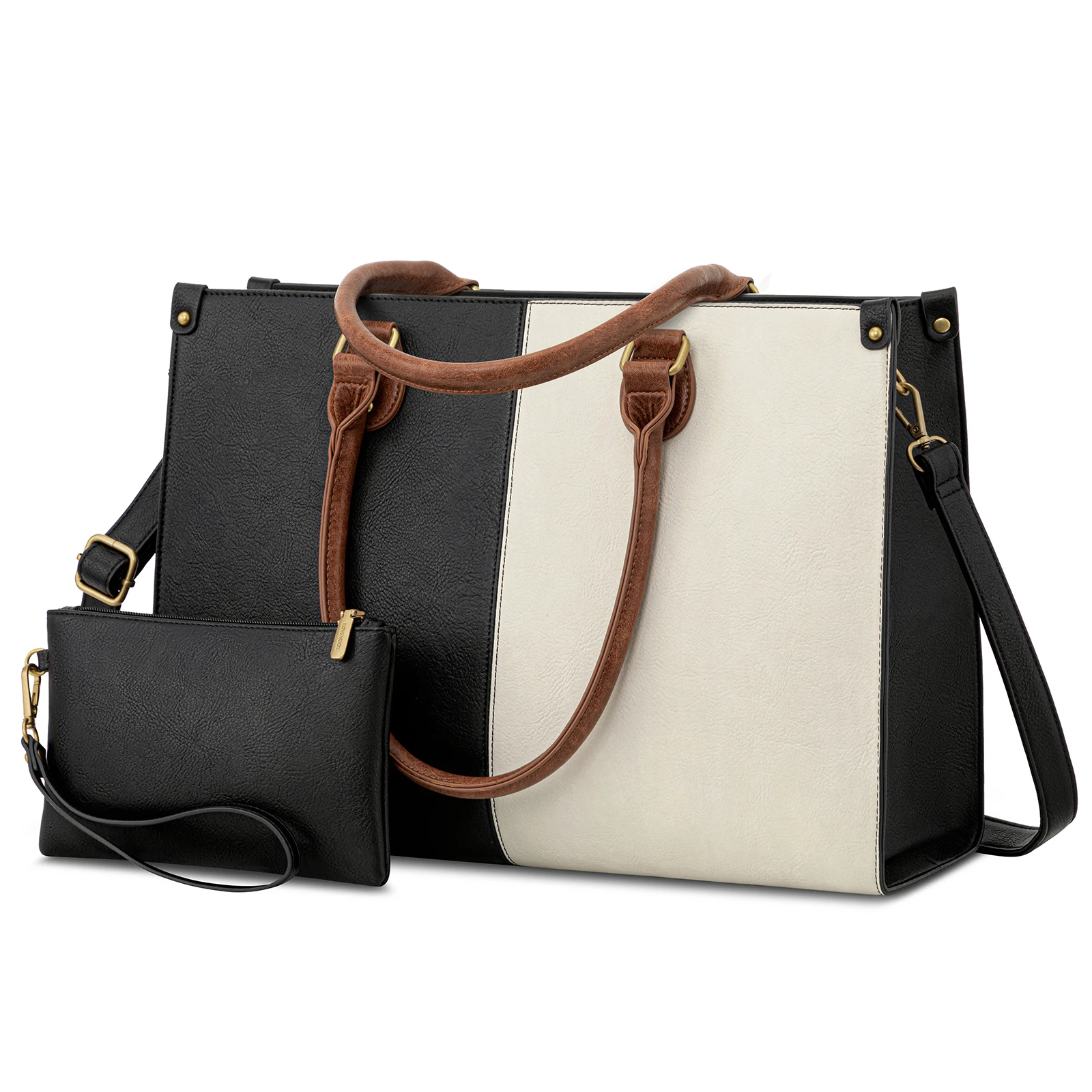 LOVEVOOK 15.6 in Wholesale New Custom 2pc Ladies Handbag Purse Bag Fashion Top Quality Leather Elegant Handbags For Women Luxury