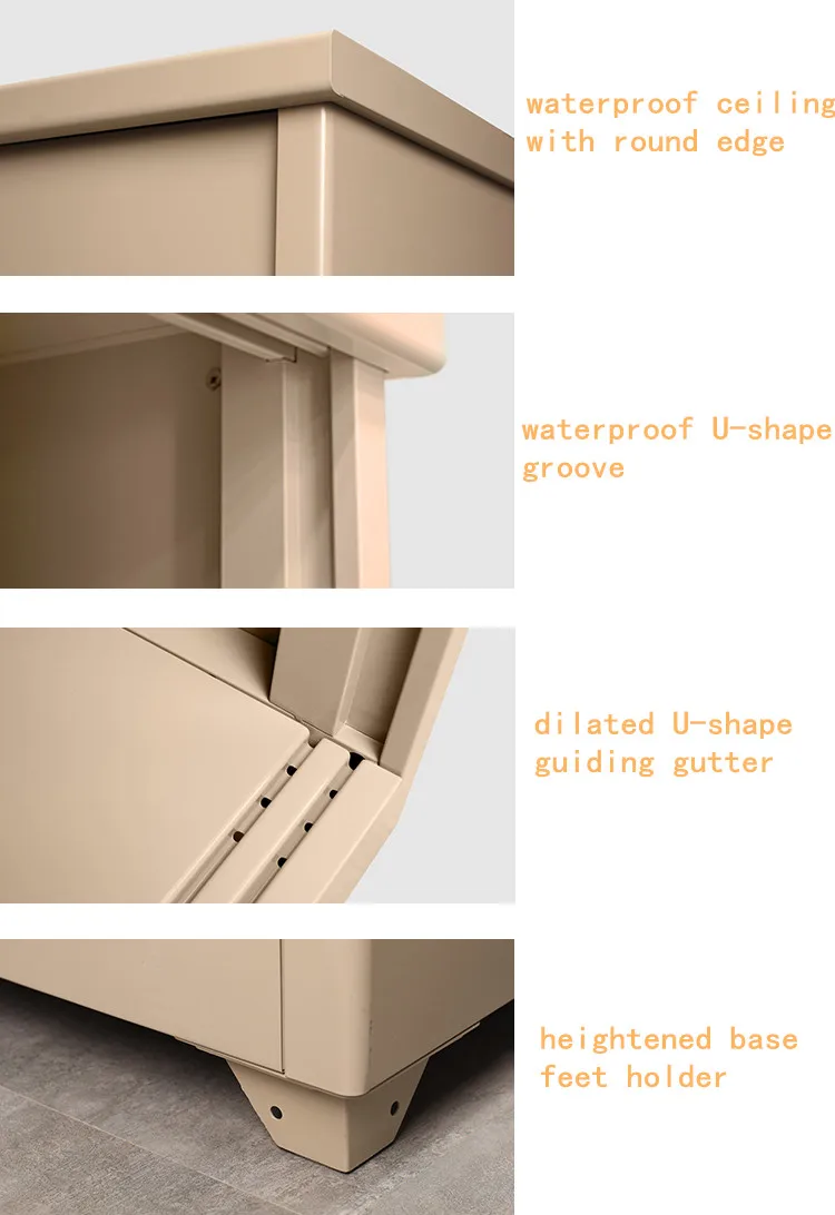Sliding Door Outdoor Storage Cabinet Waterproof Garden Shed Garden Storage Bin