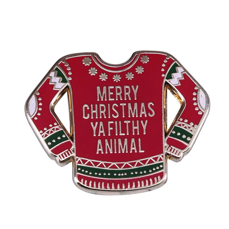 Christmas Sweater Brooch and Enamel Pin Movie Home Alone Christmas Sweater Lapel Pin Fan Collection Gifts
