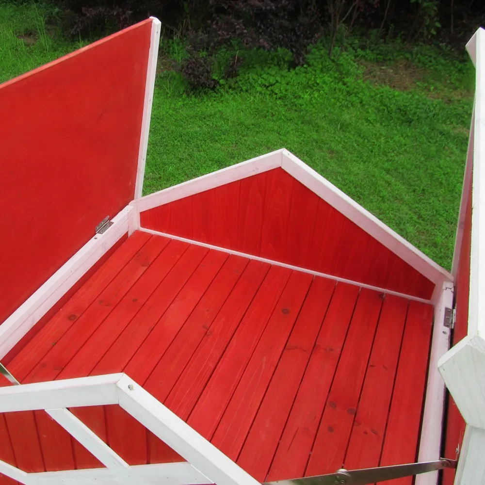 New Wooden Chicken Coop House Outdoor Rabbit Hen Pet Houses Cages With Large Metal Walk In Chicken Run Cages