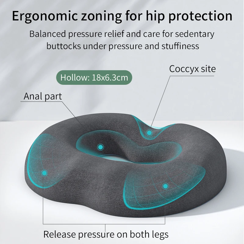 New Arrival Hemorrhoid Office Memory Foam Seat Cushion Hollow Breathable Soft Comfortable Butt Cushion Buttocks Seat Cushion
