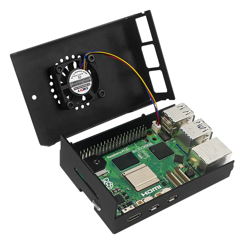 Raspberry Pi 5B корпус из алюминиевого сплава 5-го поколения металлическая защитная коробка совместима с активным радиатором Pi5