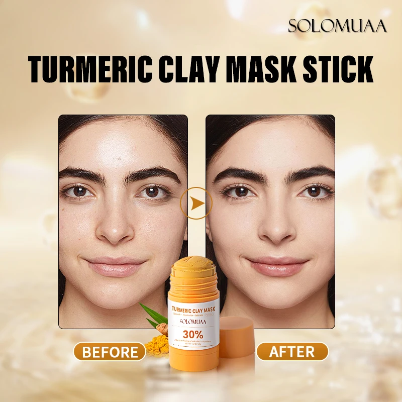 Vitamin C Face Mask Clay Stick and Turmeric for Dark Spots Dull Skin Skincare Facial Mask for Controlling Oil and Refining Pores