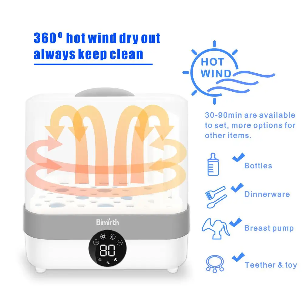 bottle sterilizer dryer baby safe material UK plug 220V electric bimirth sterilizer and dryer for baby