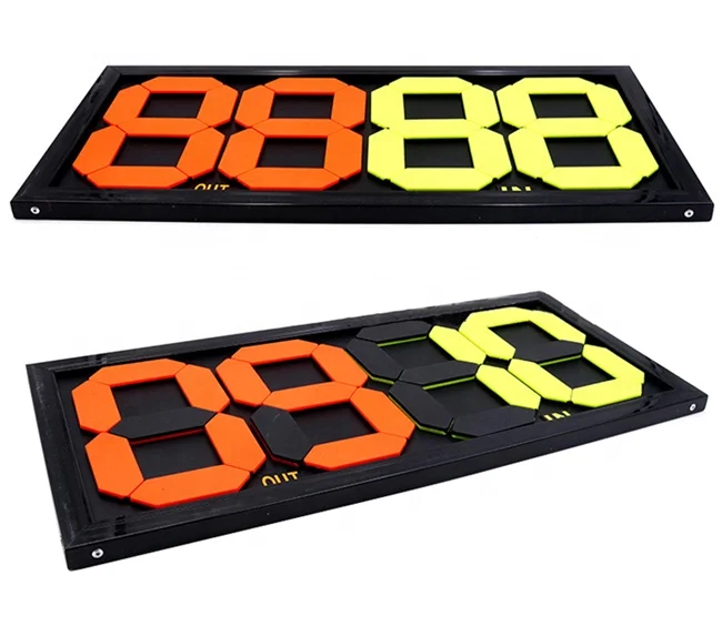 Manual Football Player Change Board PVC Two Sides 4 Digit Soccer Football Substitution Board