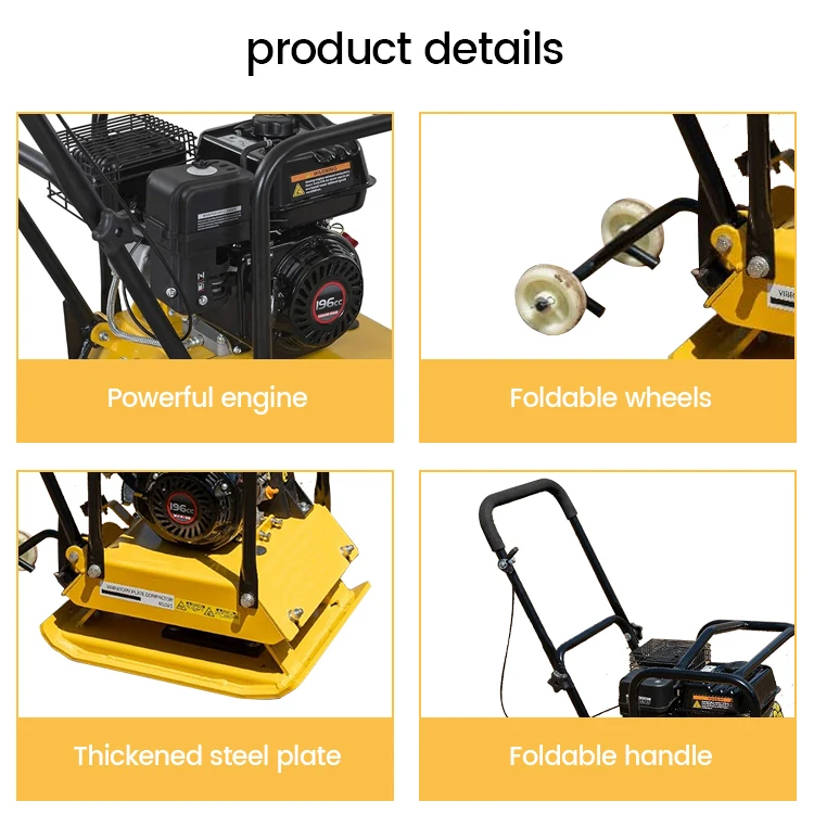 High performance 300kg 250kg 160kg petrol Honda GX390 engine vibratory plate compactor wacker compactor plate compactor