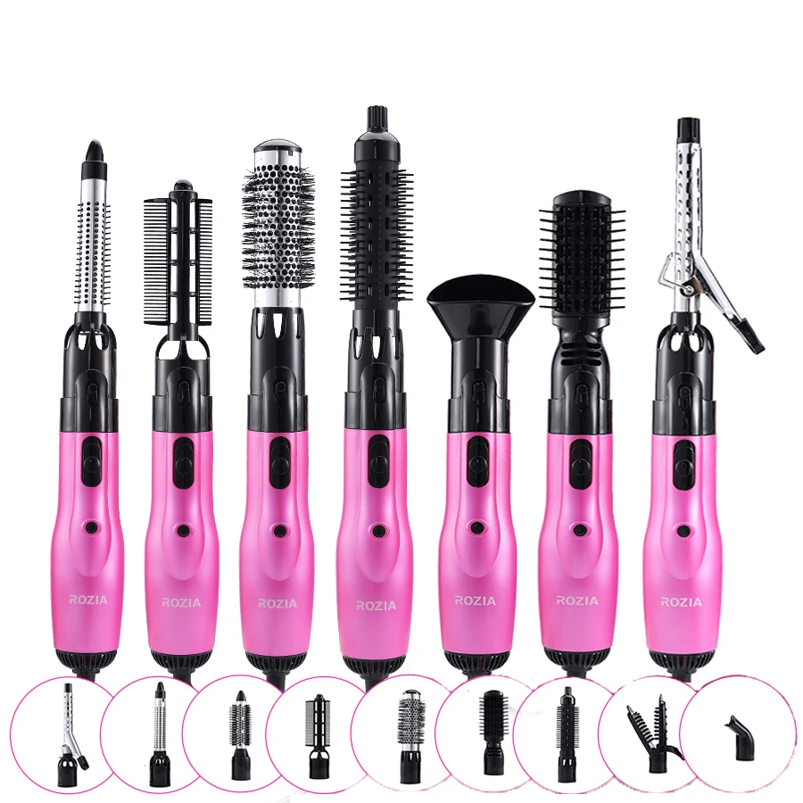 
Multifunction 9 in 1 360 rotating auto hair curler set best roll curling iron hair straightening brush 