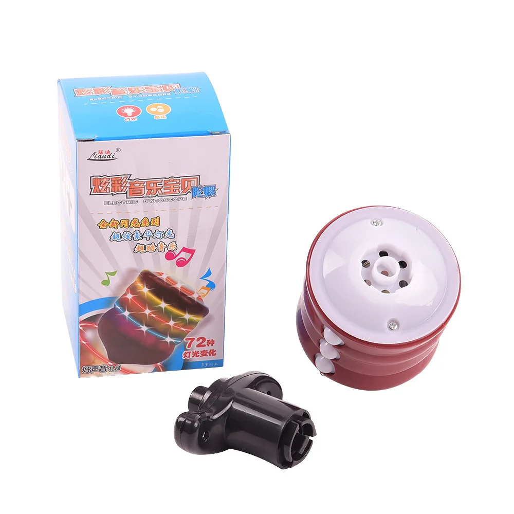 Electric LED Spinning Top Flashing Light Music Spinner Launcher Glow At Night Rotating Kid GIft Toy