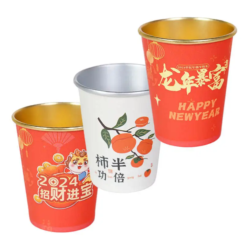 AB0412 small batch customization disposable coffee cups custom disposable paper cup with lids double wall cups for hot drinks