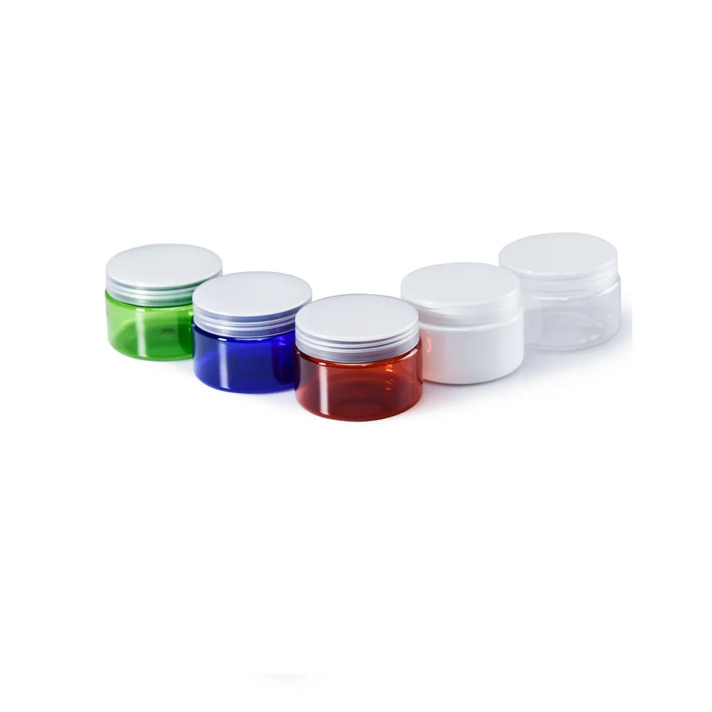 Custom Logo Mexico 50G 80G 100G 150G 50Ml Cylinder Clear Green Empty Colorful Pet Plastic Cream Cosmetic Jar