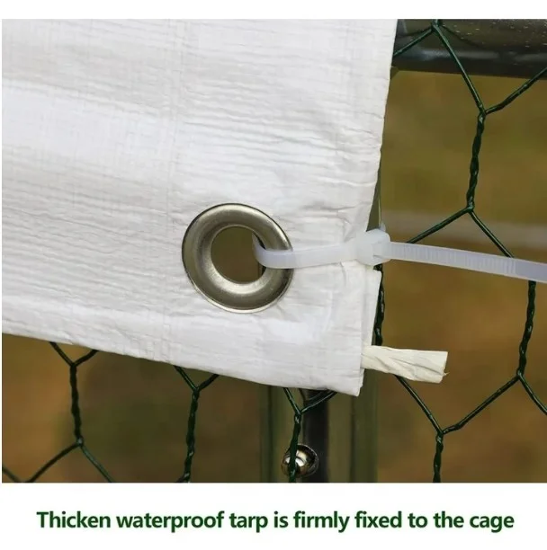 Large Metal Chicken Coop Backyard Hen House Cage Run Outdoor Cage