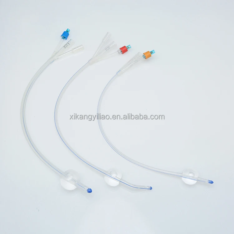 Single Patient Use Flexible Design Bidirectional Tip Drainage Natural Silicone Urinary Catheter