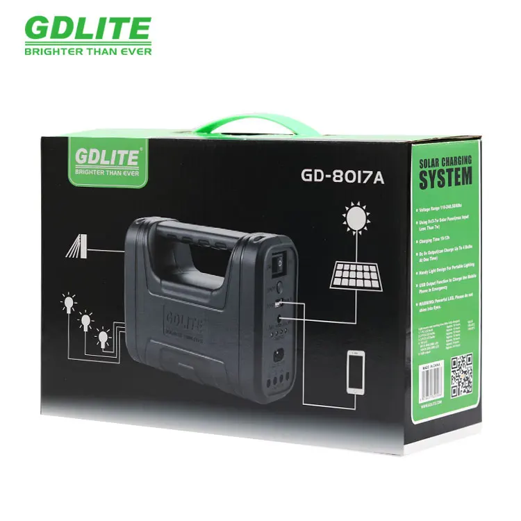 gdlite gd 8017   portable solar lighting system kits Photovoltaic emergency light with 5V usb out-put