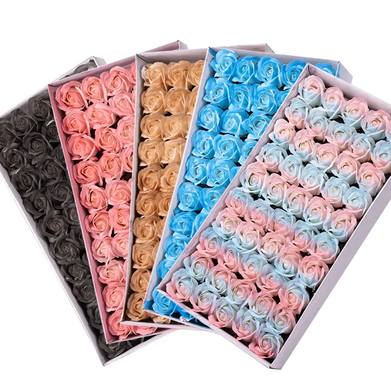 Three Layers Valentines Flower Soap Gift Items With Base For Florist Material