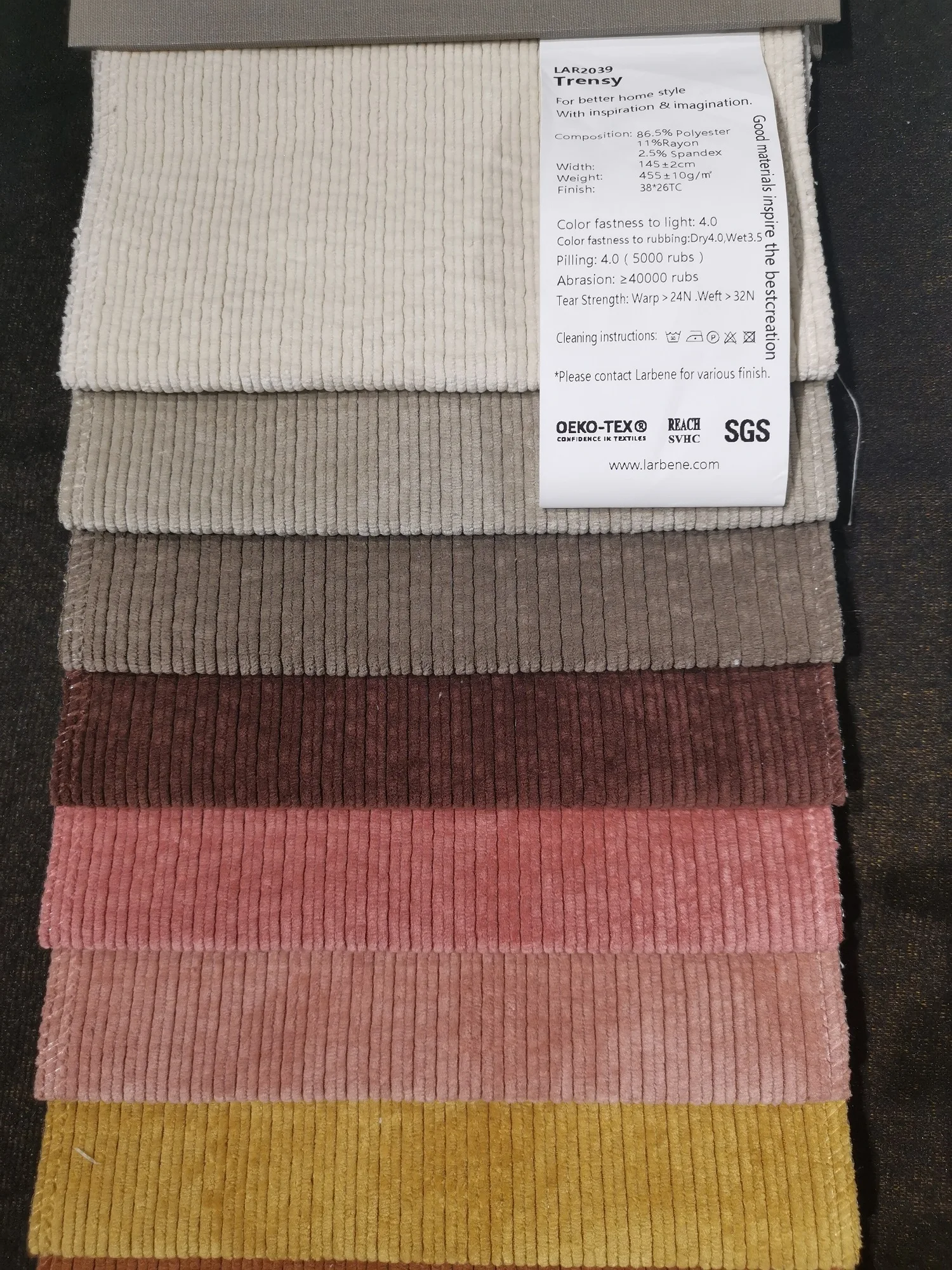 
LAR2039 China sofa farbic factory wholesale new product strip sofa fabric 