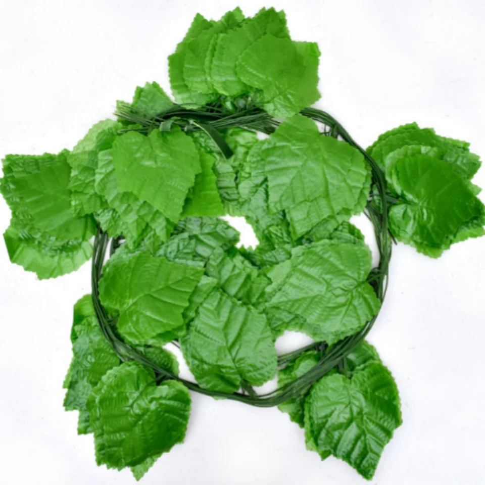 Cheap Artificial Ivy Fence Fake Flower Garland 12pcs Vines Decorative Plants Artificial Green Grape Leaf
