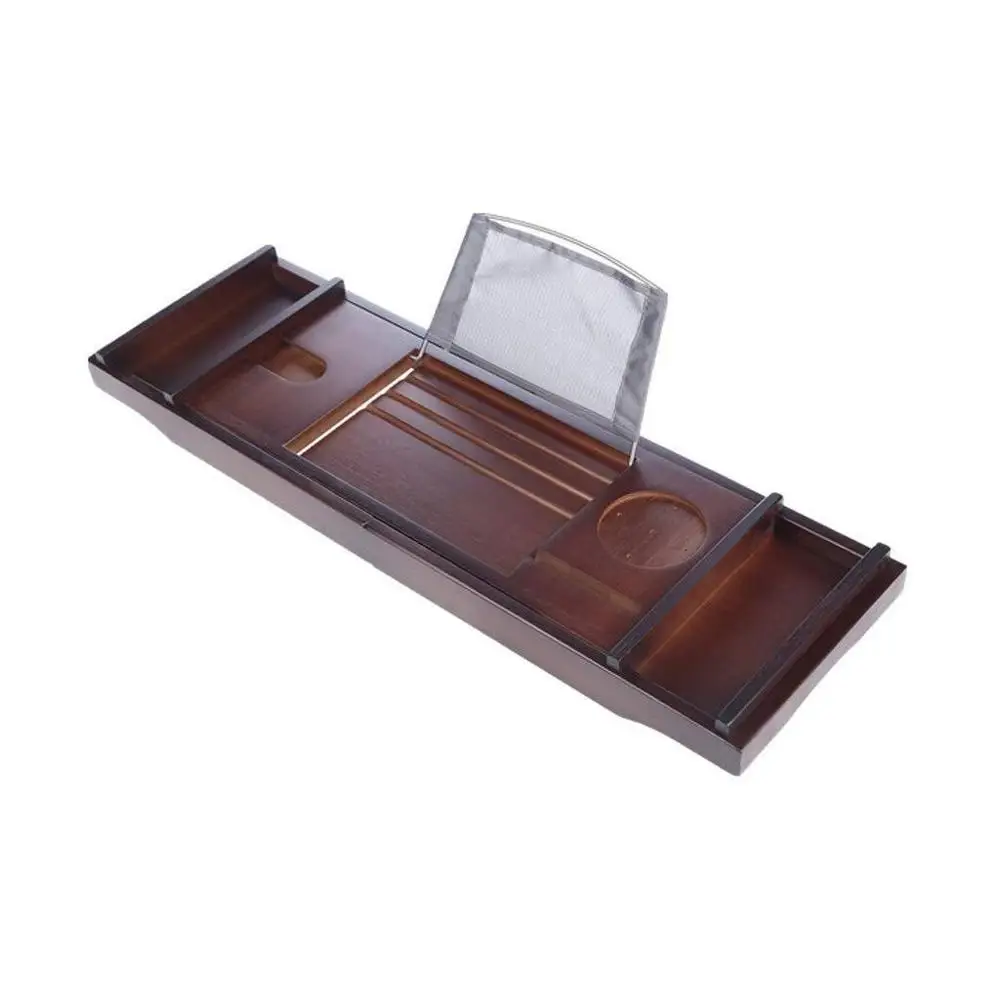 High Quality Extending Bamboo Bathtub Caddy Bridge Bath Tray Rack Brown for Wholesale