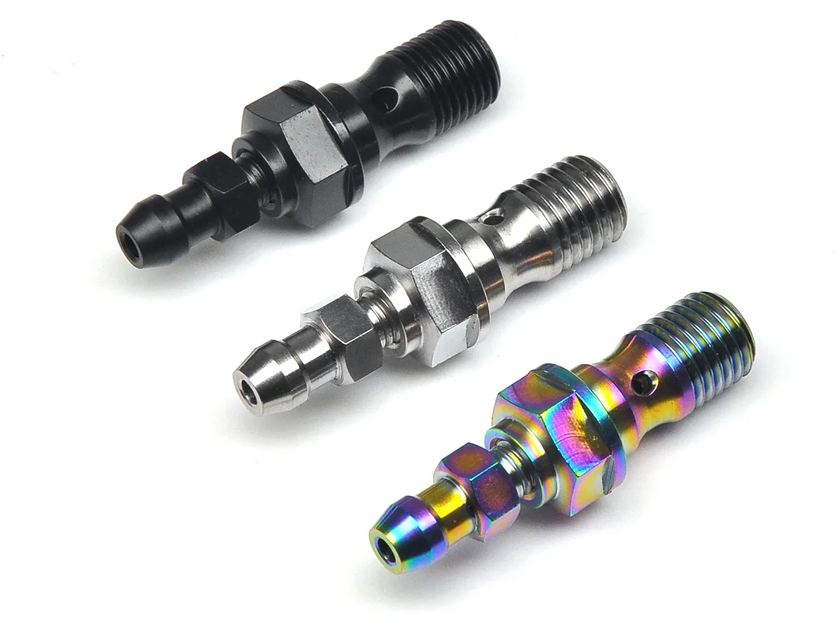 Titanium Brake Double Banjo Bolt with Integrated Bleed Screw Brake Calipers