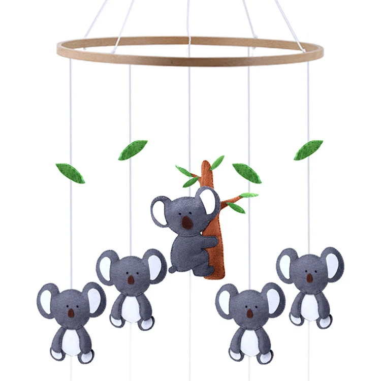 All new product felt baby crib mobile Eco-friendly felt Koala baby bed mobile hanger felt baby mobile toys