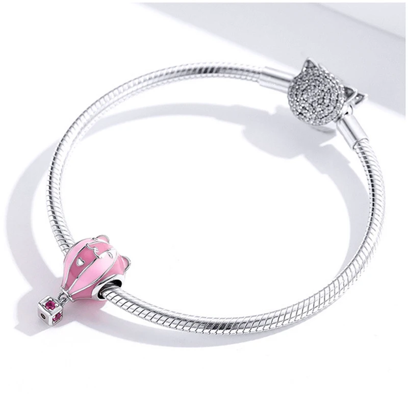 925 Sterling Silver Snake Chain Moments Bracelet Pendant Charms Enameled Traveling Collection  Fit Charm