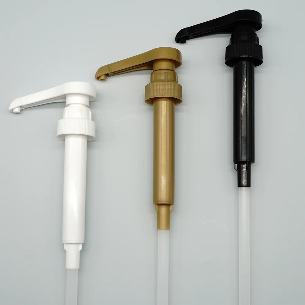 Food Grade Plastic Long Nozzle Sugar Syrup Pump 750ml Syrup Bottle With Pump