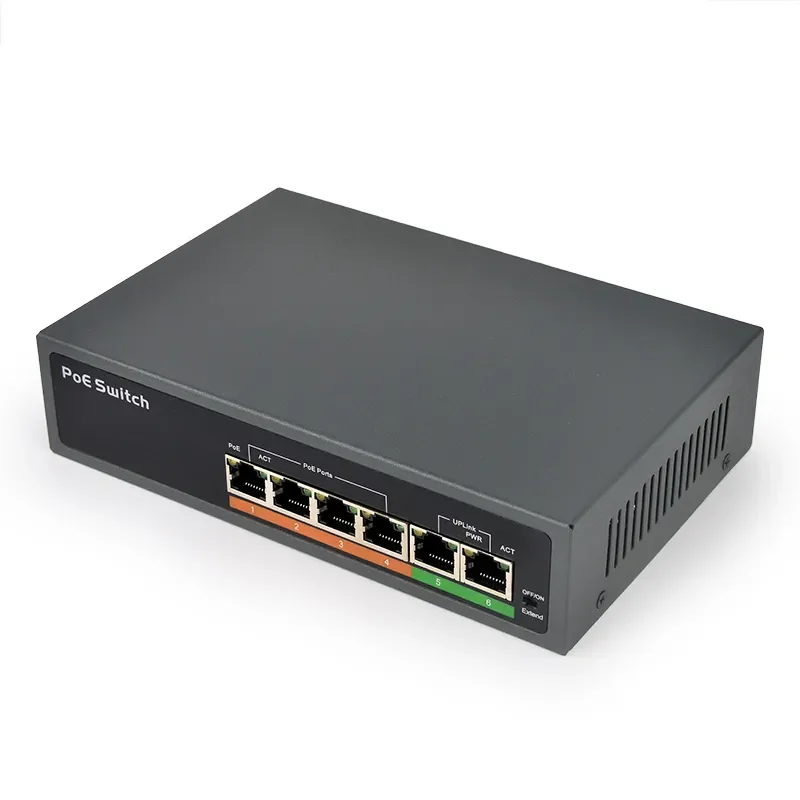 SDAPO PSE604EX V2.0 4 + 2 порта 48 В переключатель poe 65 Вт 10/100 Мбит/с с расширителем функция