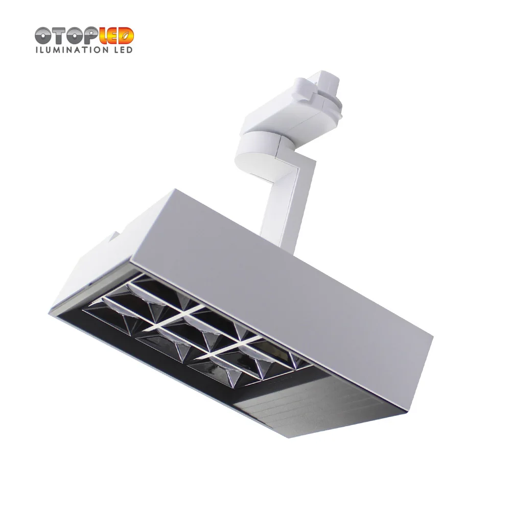 3phase rail with 36w square grille spots led track light adjustable lights