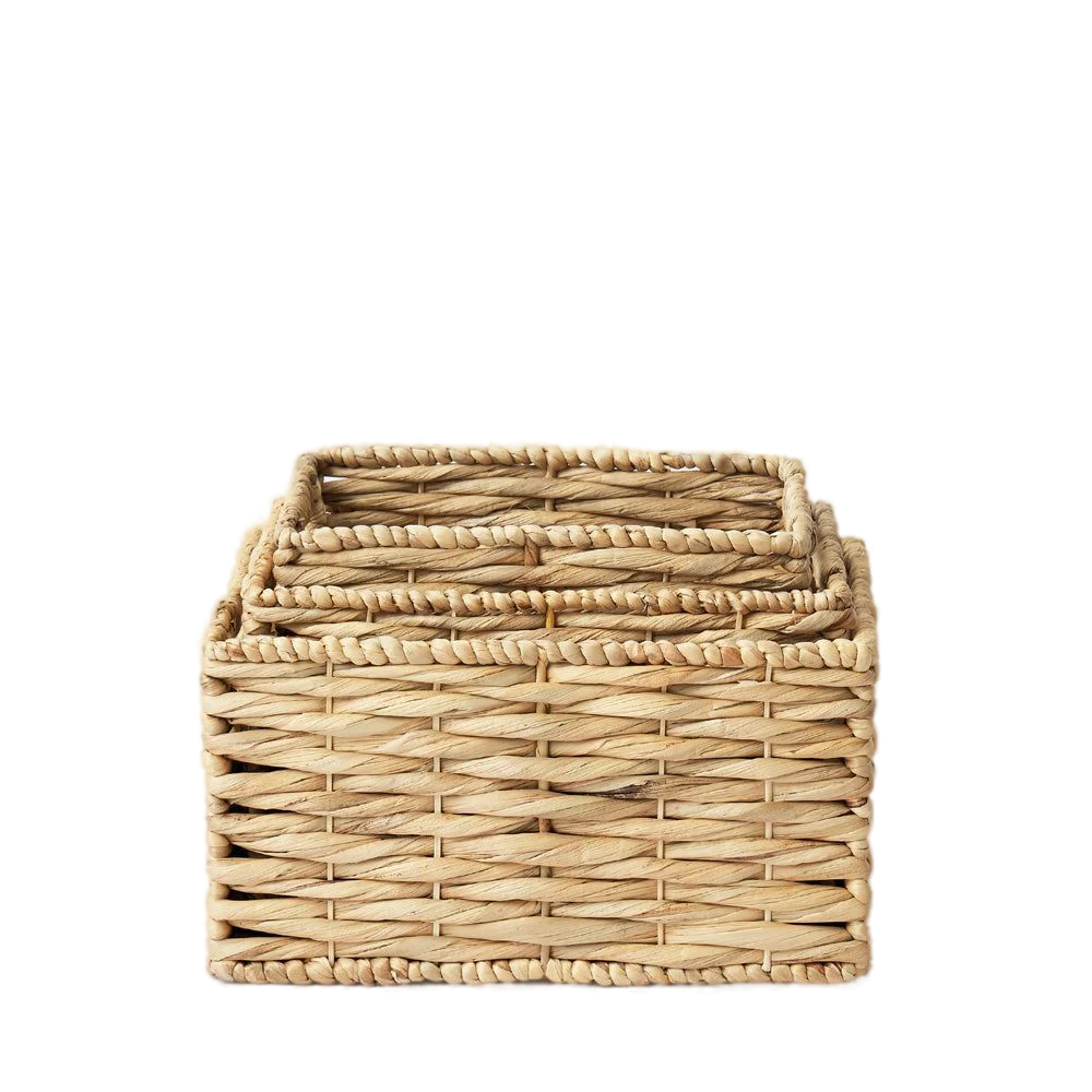 Cheap Water Hyacinth Storage Basket Set Woven Natural Straw Fruit Basket Wholesale made in Vietnam