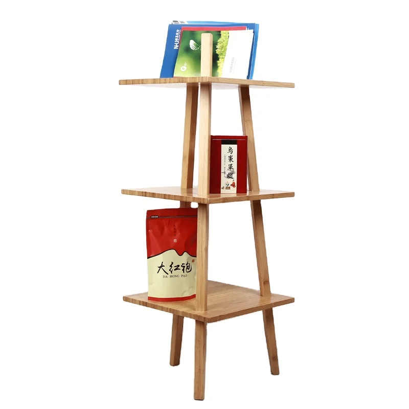Wooden cabinet bookshelf natural wood household high-quality books and newspaper racks