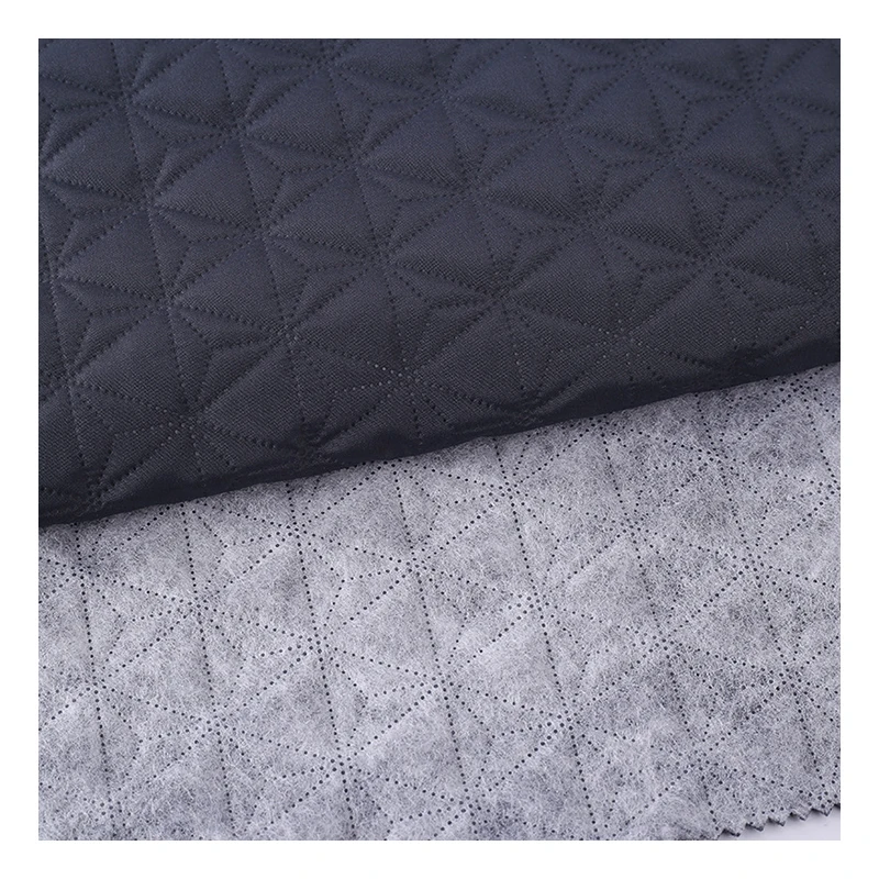 Wholesale 3cm Trilateral Custom Cotton Velour Material Compound Polyester Quilted Fabric For Jackets Coat Pillow
