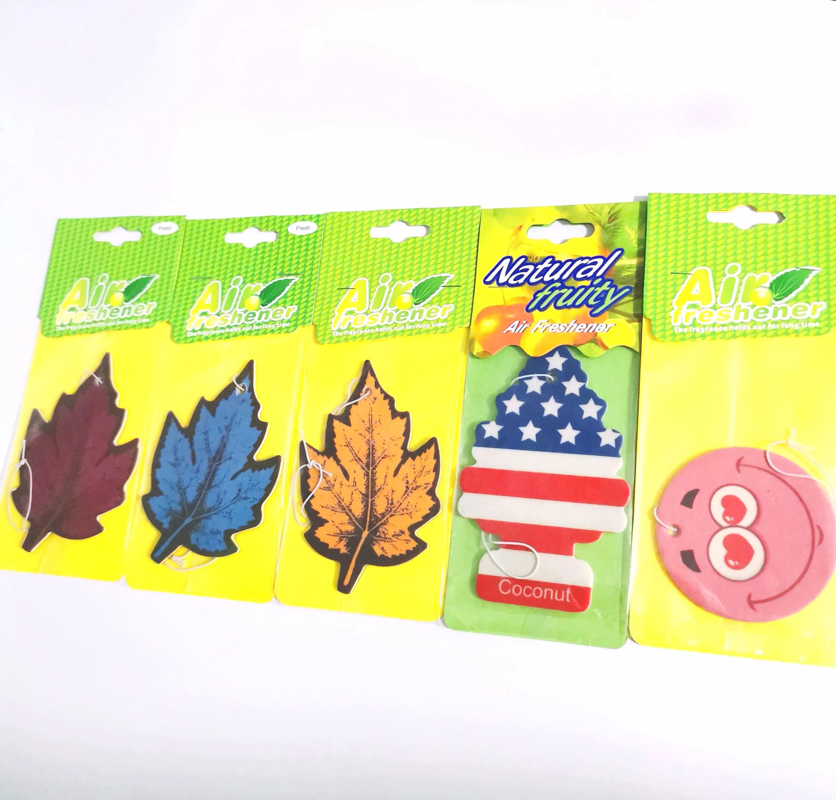 2022 New Products Scented Leaf Shape Hanging Car Scented Paper