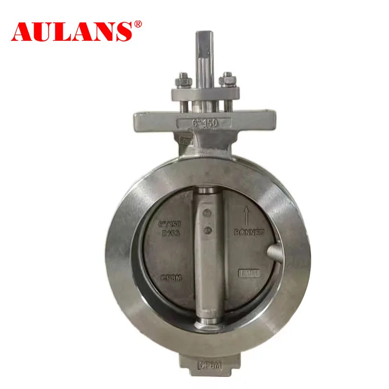 High performance double eccentric wafer butterfly valve 304 / 316 high temperature soft seal double eccentric butterfly valve