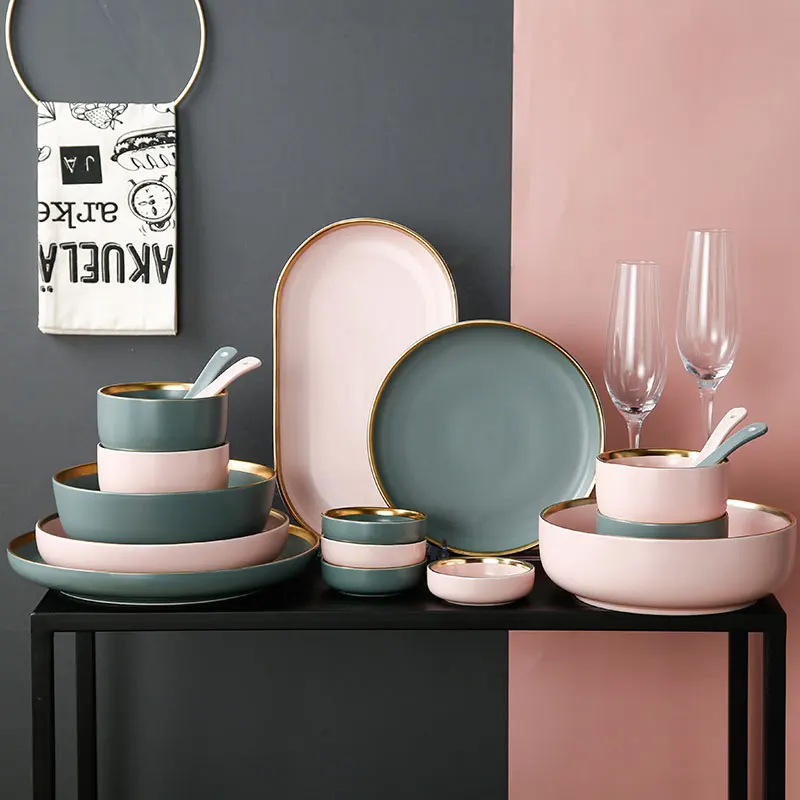 White Porcelain Plates For Food Dinner Set Dishes Salad Soup Bowl Ceramic Plates And Bowls Set Tableware Set Service For 4/6/8