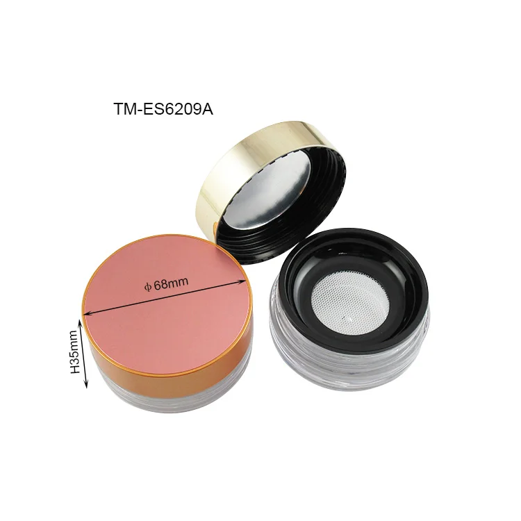 TM-ES6207 15g loose powder case double sieve powder jar empty plastic loose powder jar with sifter