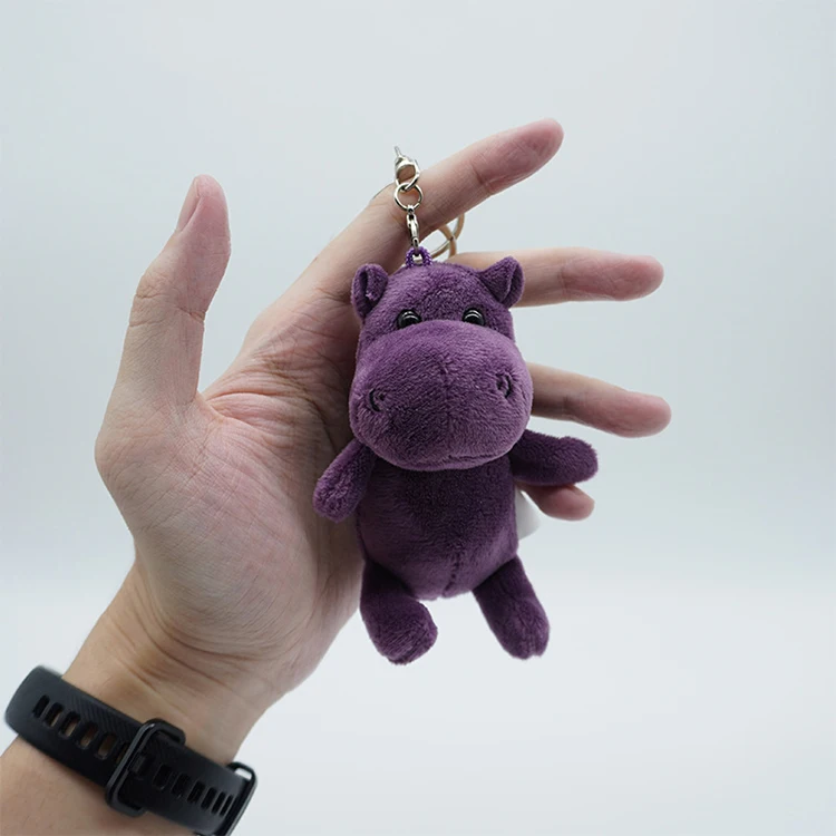 Custom Made Cute Keychain Plush Toy Stuffed Hippo Animal  Plush Toy For Kids Make Your Own Strap 3d children Company Gifts Oem