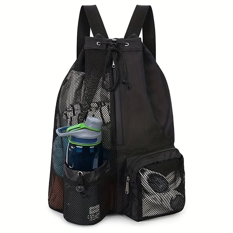 Waterproof Sport Travel Gym Drawstring Backpack OEM Custom Logo Mesh Swim Bag Beach Camping Mesh Drawstring Backpack