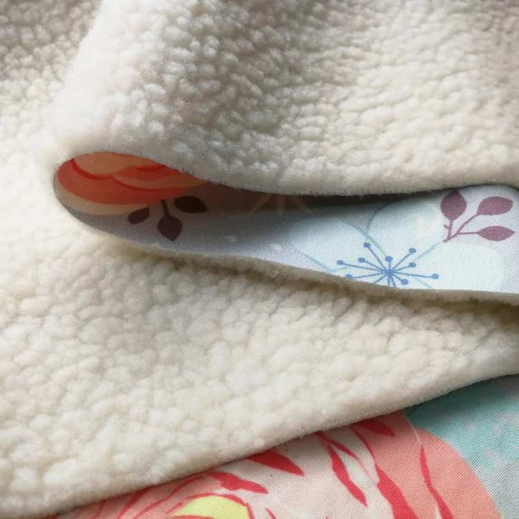 
Softshell fabric/ 100%Polyester high stretch fabric 3 layers laminated sheep fleece fabric for jackets 