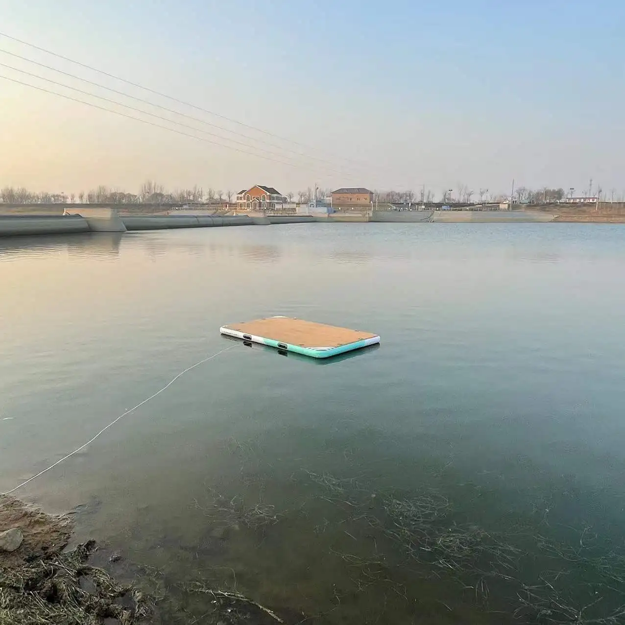 2022 new inflatable dock station with Teak surface sell