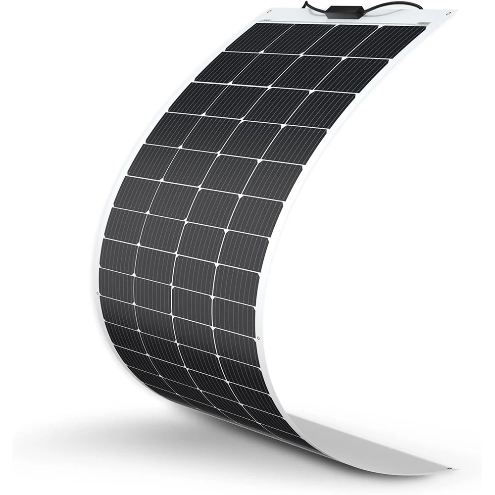 ETFT Solar Panel 200W 12V Lightweight Mono Semi-Flexible Bendable Solar Charger for Marine RV Cabin Van Car Uneven Surfaces