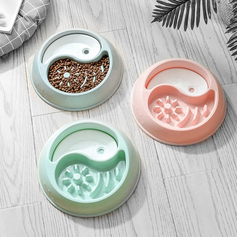 2in1 Slow Feeder Pet Puppy Dog Food And Water Bowls Dispenser Gamelle Chien Comedero Bebedero Para Perros Gato Mascotas Products