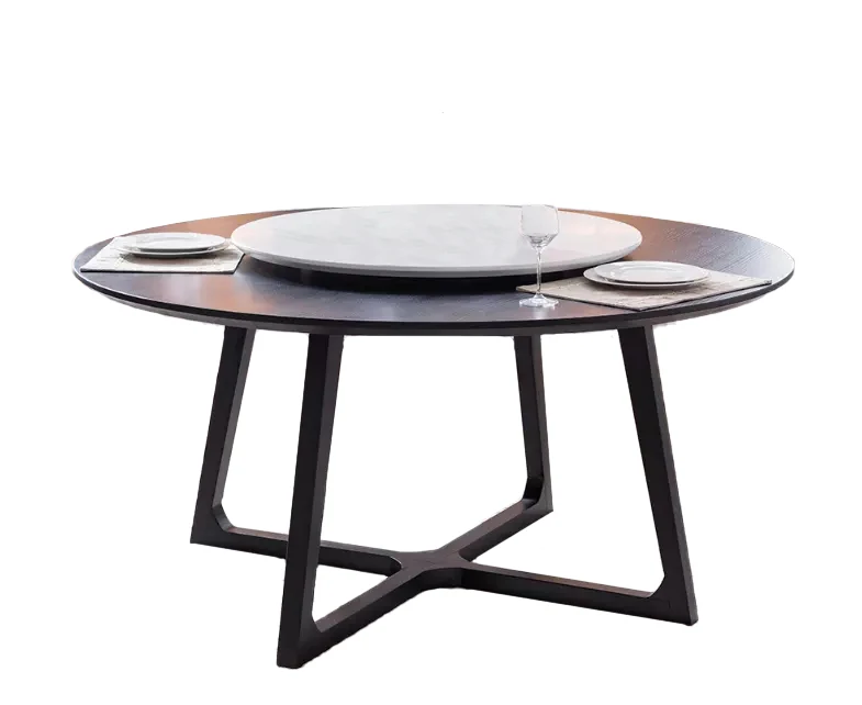 Modern 6 Seater Round Dining Table Set Luxury Design Solid Wood Kitchen Table With 8 Chiars For Home Furniture